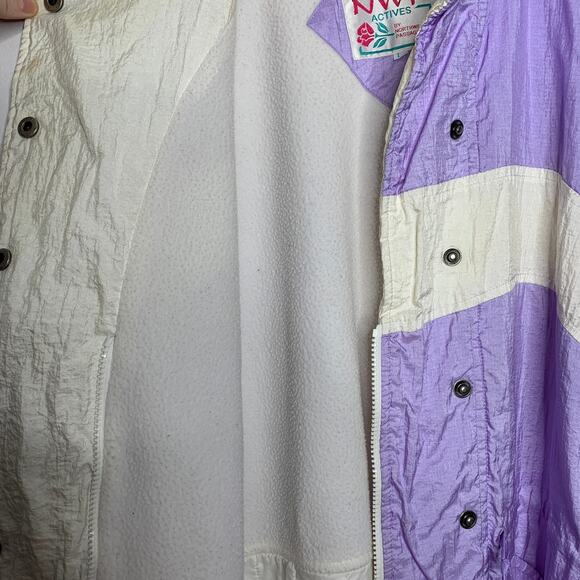 Vintage 80s Northwest Passage women's purple white windbreaker jacket SZ L - Picture 13 of 16